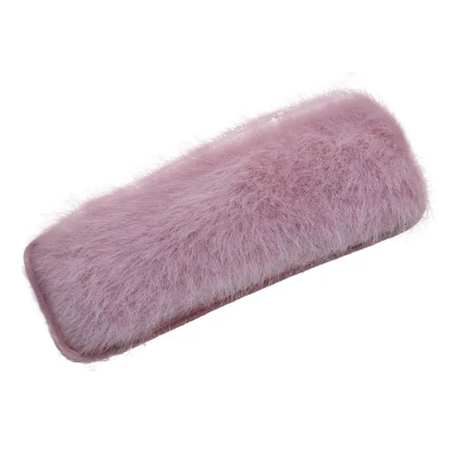 Fialková chlupatá sponka do vlasů  - 3*7,5cm Clayre & Eef