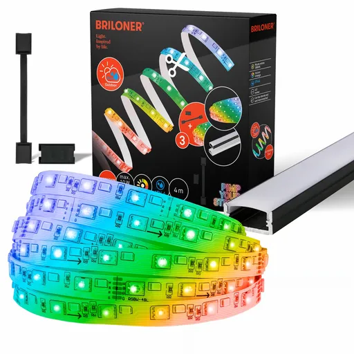 BRILONER Pimp Your Stripe startovací sada LED pásek 2m, IP44 venkovní, WiFi, RGB+W 2165192