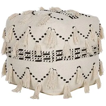 BELIANI puf béžový s černou THONDI  (beliani_225834)