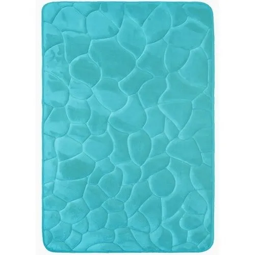 VOPI Koupelnová předložka s paměťovou pěnou Kameny tyrkysová, 40 x 50 cm