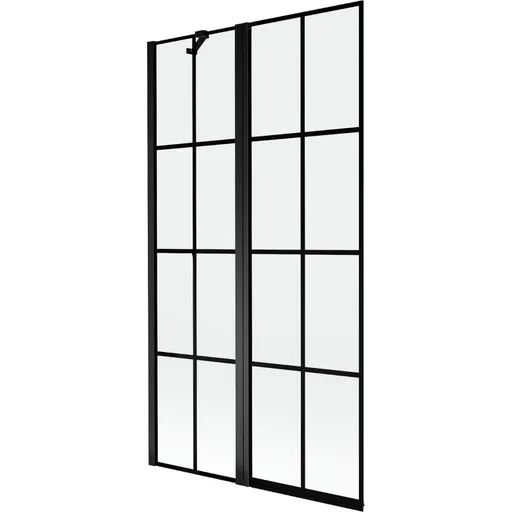 MEXEN MIST vanová zástěna 100x150 cm 6mm f+s, černá, dekor, levá 8A9-100-011-70-77-L