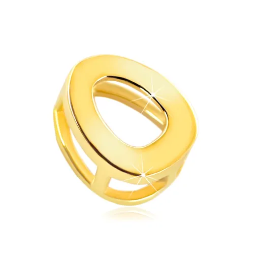 Zlatý přívěsek 585 - lesklý a hladký povrch, tiskací velké písmeno O