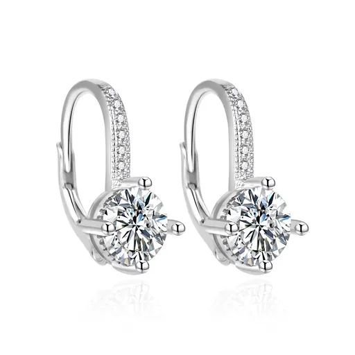 Agato Blyštivé stříbrné náušnice se zirkony AGT-E222LW