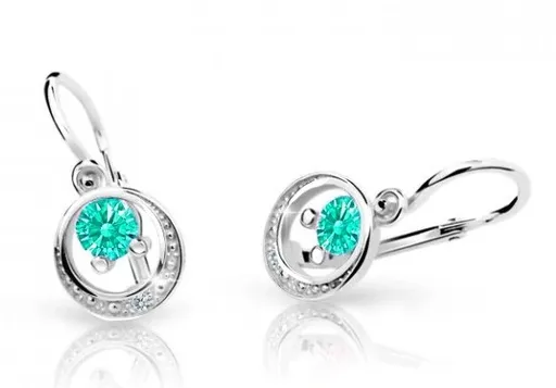 Cutie Jewellery Dětské náušnice z bílého zlata C1997-10-X-2 světle zelená