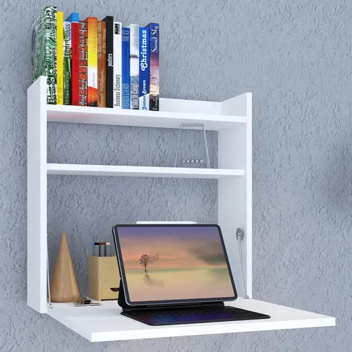 VCM Nástěnný stůl Dralis, bílý