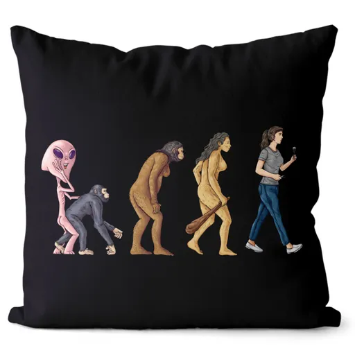 Polštář Evoluce řasařky (Velikost: 55 x 55 cm)