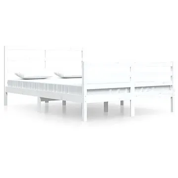 Rám postele bílý masivní borovice 160 × 200 cm, 3105017 (3105017)