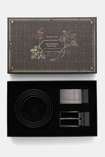 Kožený pásek s odnímatelnými přezkami Medicine