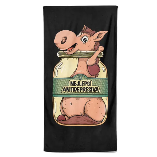 Osuška Antidepresiva – kůň (Velikost osušky: 70x140cm)