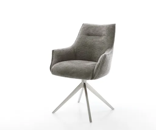 Jídelní židle Alja-Flex s područkami bouclé měkký tmavě béžová