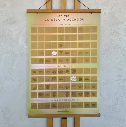 Stírací plakát - 100 tipů, co dělat v důchodu
