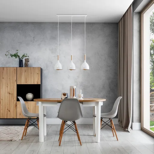 Woldes 71x17x110cm závěsná lampa 3 bílý