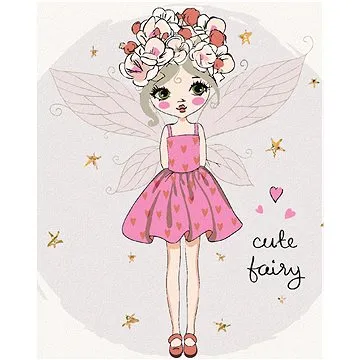 Diamondi - Diamantové malování - DÍVKA VÍLA, 40x50 cm, bez rámu a bez vypnutí plátna (607034A)