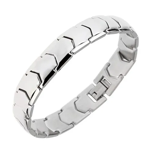 Ocelový náramek, matný povrch, "Y" články, stříbrná barva