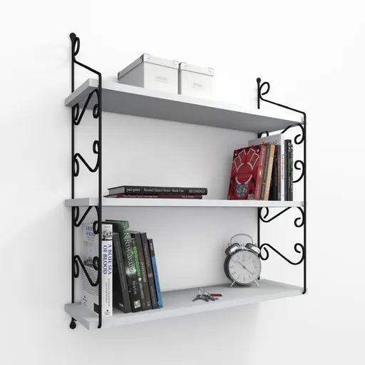 Nástěnná police Seramoni 3'lü - White