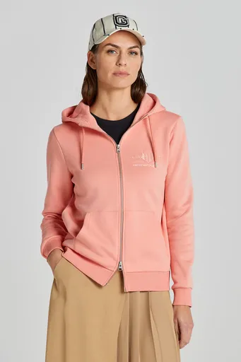 MIKINA GANT REG TONAL SHIELD ZIP HOODIE PEACHY PINK