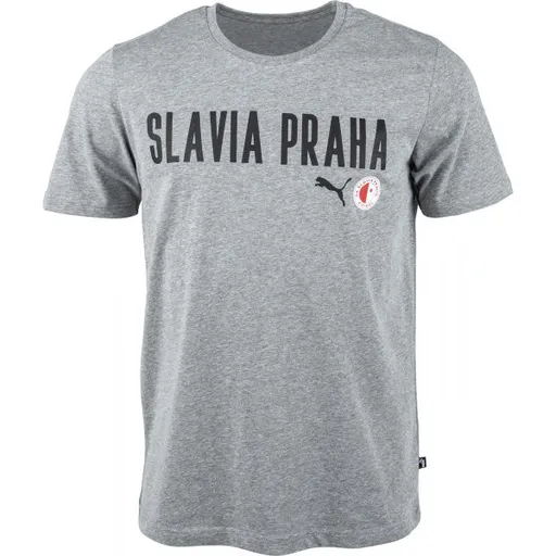 Puma SLAVIA PRAGUE GRAPHIC TEE Pánské triko, šedá, velikost