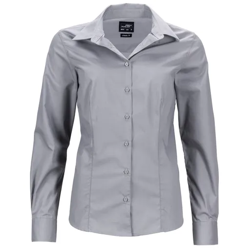 James & Nicholson (Daiber) Dámská košile s dlouhým rukávem JN641 - Ocelová | L