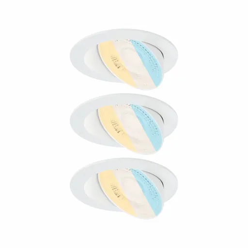PAULMANN LED vestavné svítidlo White Select Aumus 3ks sada kruhové 105mm 90° 3x5W 230V stmívatelné 2700 - 6500K bílá