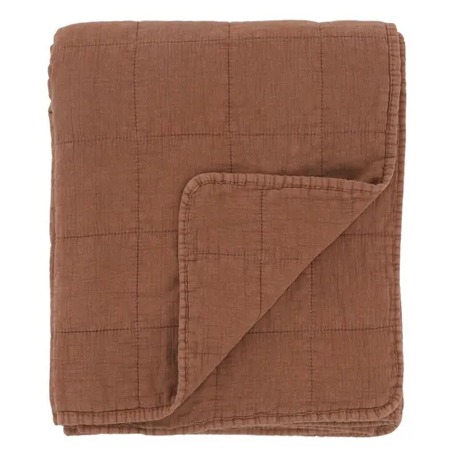 Terakotový přehoz s opraným vzhledem Aix Vintage Quilt - 130*180 cm Chic Antique