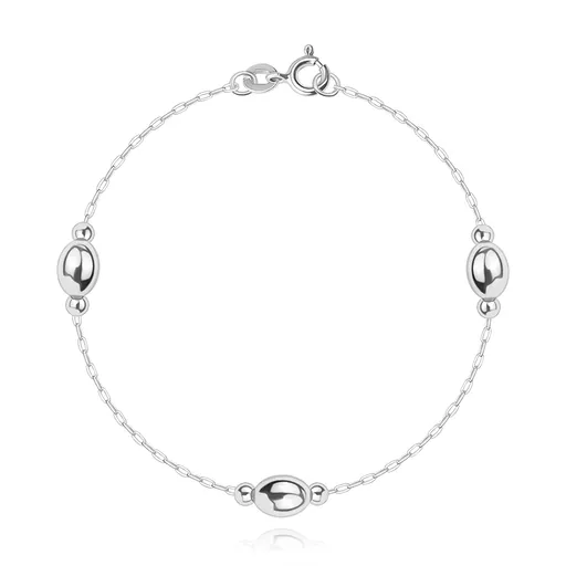 Náramek ze stříbra 925 - řetízek s lesklými korálky