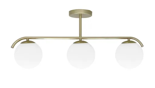 Stropní lampa AMADEO mosazná 3x40W E14 bílé stínidlo