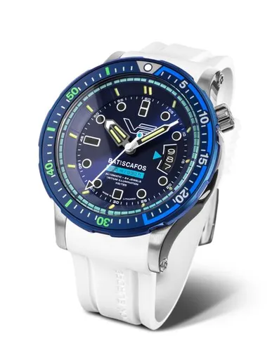 Vostok Europe Batiscafos Automatic NH35-511E768 - Bílý silikonový řemínek