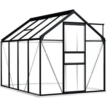 Skleník s podkladovým rámem antracitový hliník 190 x 250 x 202 cm 4,75 m2	 (48216)