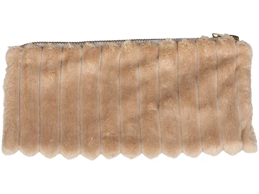 Karamelová velurová toaletní taštička - 24*1*12cm Chic Antique