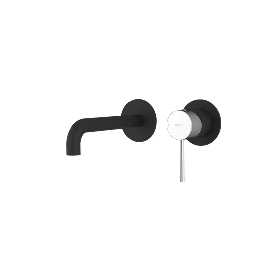 SAPHO ULTRASAN podomítková dvouprvková umyvadlová baterie, hubice 20cm, černá mat/chrom UT018VBC