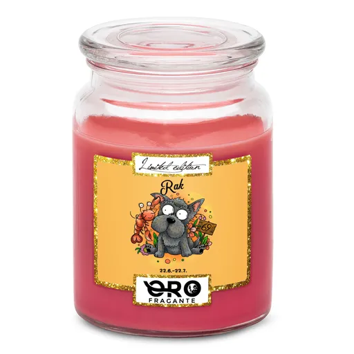 Svíčka Psí znamení – rak (Vůně svíčky: Višně v čokoládě)