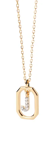 PDPAOLA Půvabný pozlacený náhrdelník písmeno "J" LETTERS CO01-521-U (řetízek, přívěsek)