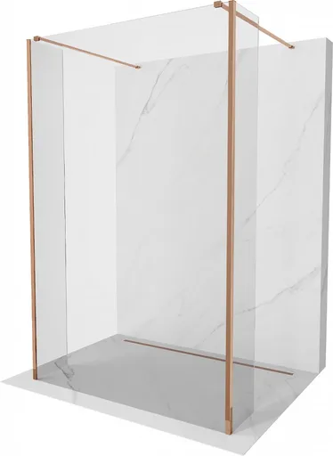 MEXEN/S Kioto Sprchová zástěna WALK-IN volněstojící 95 x 30 x 30, transparent, růžové zlato 800-095-030-222-60-00-030