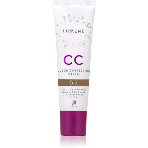 Lumene CC Color Correcting Cream CC krém pro jednotný tón pleti SPF 20 odstín 5.5 (Cool) 30 ml