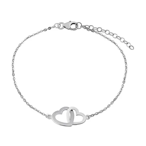 Silvego Jemný stříbrný řetízek na ruku se Srdíčky SMJB060RN3ZT