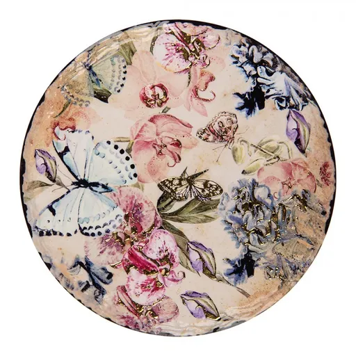 Keramicko-korková podložka pod nádobí s květy Pastel Coaster - Ø 16*1 cm Clayre & Eef