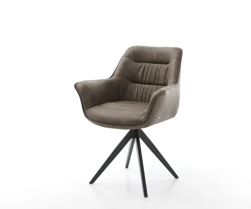 Otočná židle Kaira-Flex taupe vintage křížová podnož hranatá