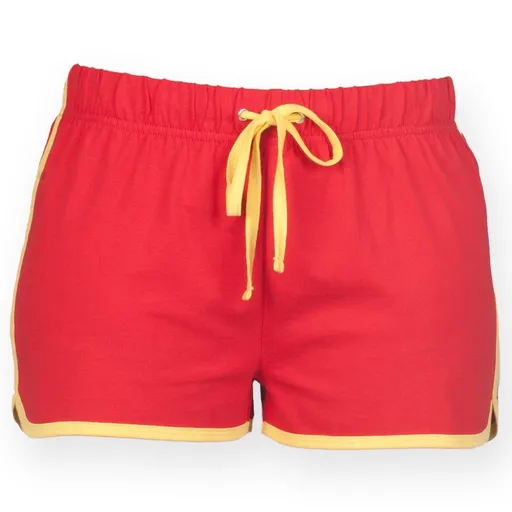 SF (Skinnifit) Dámské retro kraťasy - Červená / žlutá | XS
