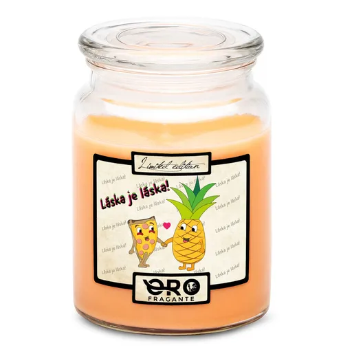 Svíčka Láska je láska (Vůně svíčky: Tropické ovoce)