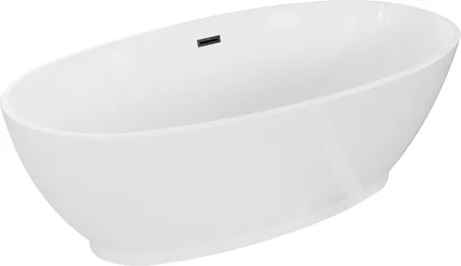 MEXEN/S Bilbao volně stojící vana 180 x 90, bílá, sifon a přepad černá 51311809000-70