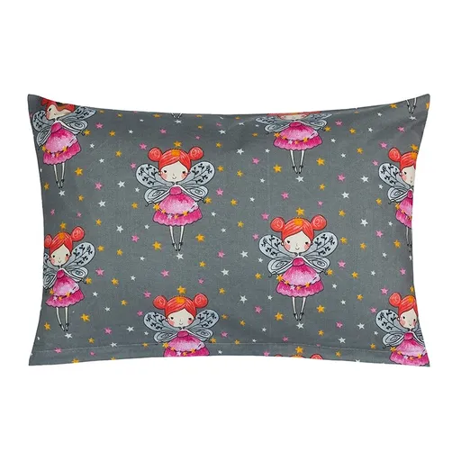 Bellatex Polštářek VIOLA Víly na šedé, 40 x 60 cm