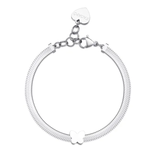 S'Agapõ Ocelový náramek Motýl Click SCK245