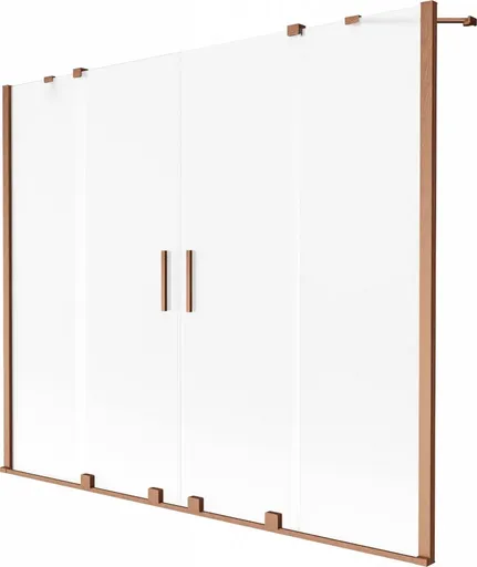 MEXEN/S Velar Duo dvoukřídlá posuvná vanová zástěna 180 x 150, dekor, měď kartáčovaná 896-180-000-32-65