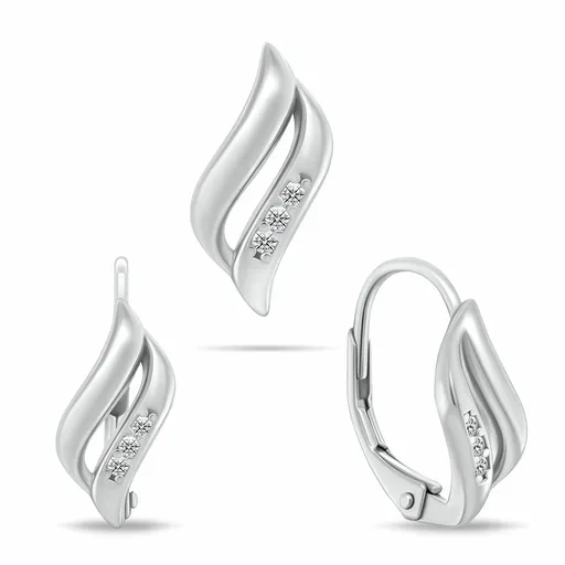 Brilio Silver Půvabný set stříbrných šperků se zirkony SET292W (přívěsek, náušnice)