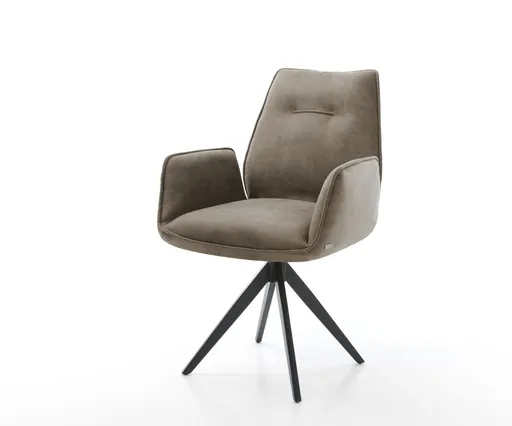 Otočná židle Zoa-Flex taupe vintage křížová podnož hranatá