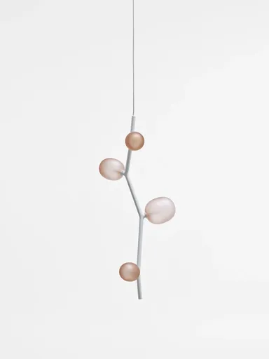 Závěsné svítidlo IVY VERTICAL 4, růžová/bílá - BROKIS