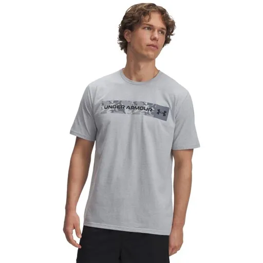 Under Armour CAMO CHEST STRIPE Pánské triko, šedá, velikost M