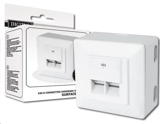 Zásuvka 2xRJ45 na omítku, STP Cat6