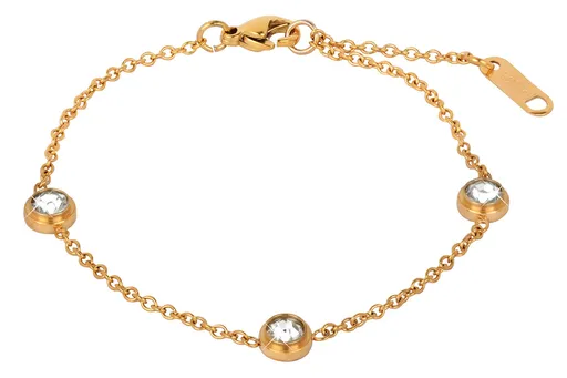 Troli Pozlacený ocelový náramek s třpytivými ozdobami