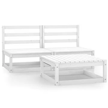 3dílná zahradní sedací souprava bílá masivní borové dřevo , 3075235 (3075235)